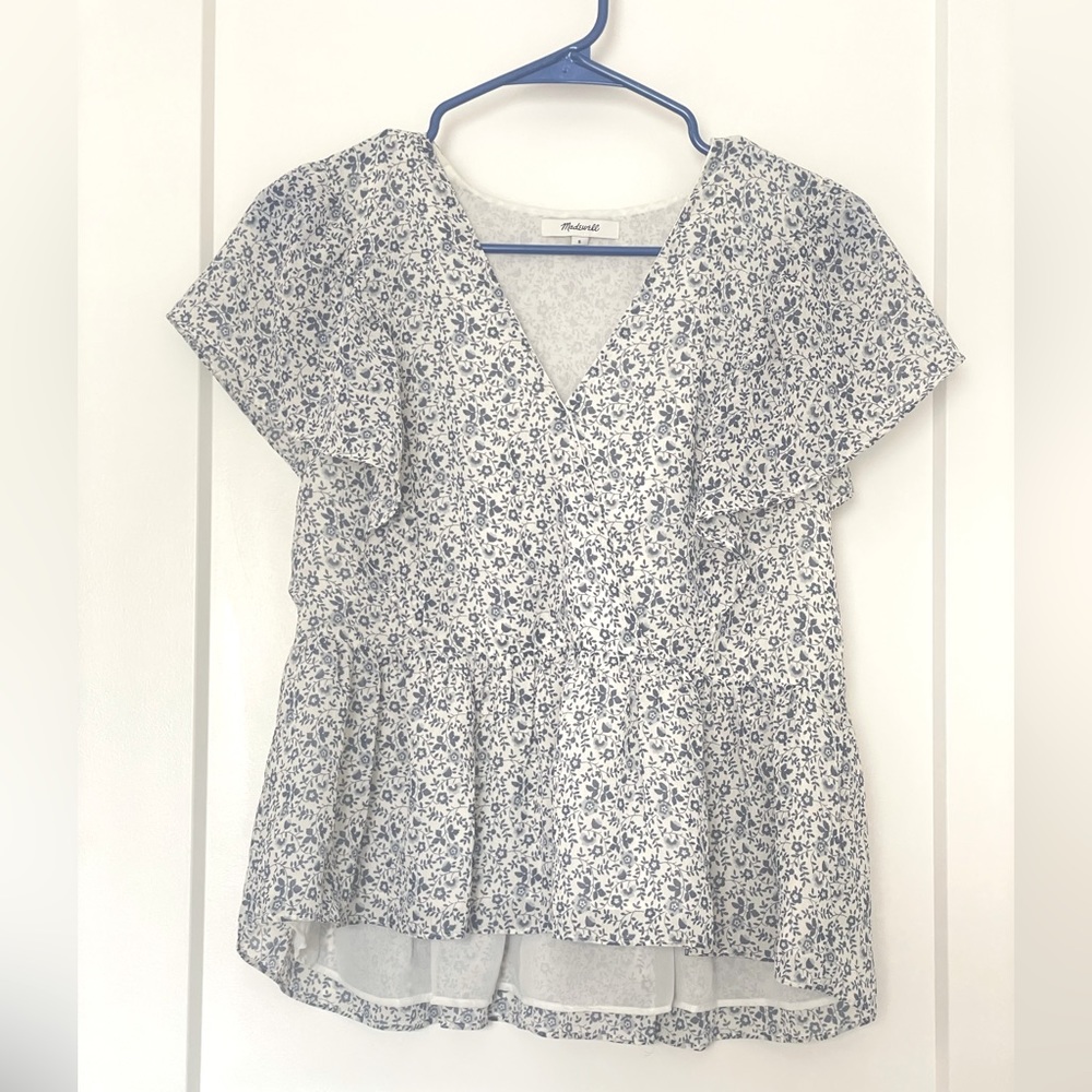 Madewell Georgette Ruffle Sleeve Top